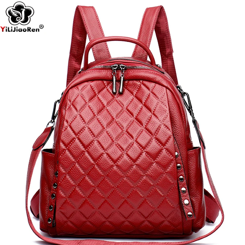 Luxury Bags For School - Mochila De Cuero genuino para mujer,