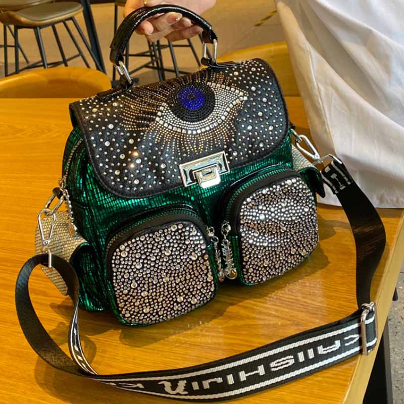 Luxury Bags For School - Mochila De Cuero PU con diamantes