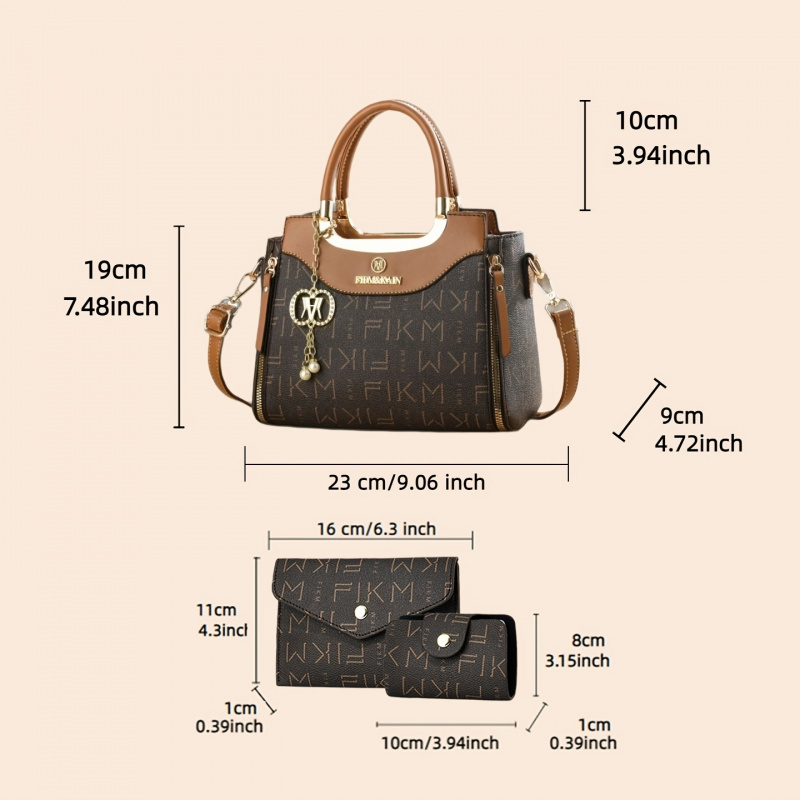 Conjunto de 3 piezas de bolsos - Luxury Bags With Zipper reseña y precio