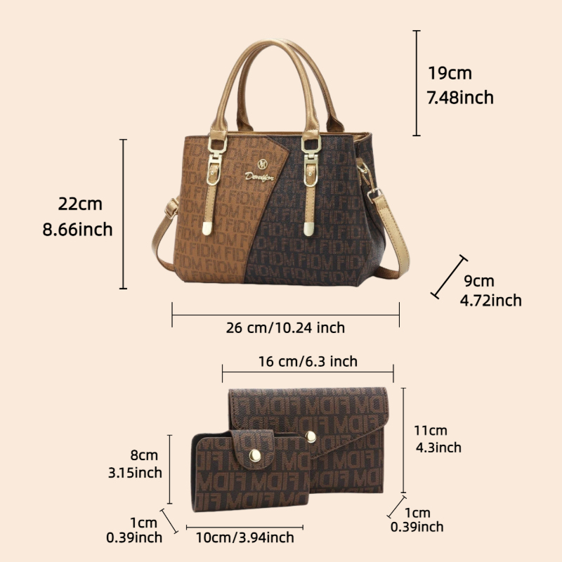 Conjunto de 3 bolsos para muje - Luxury Bags With Zipper reseña y precio