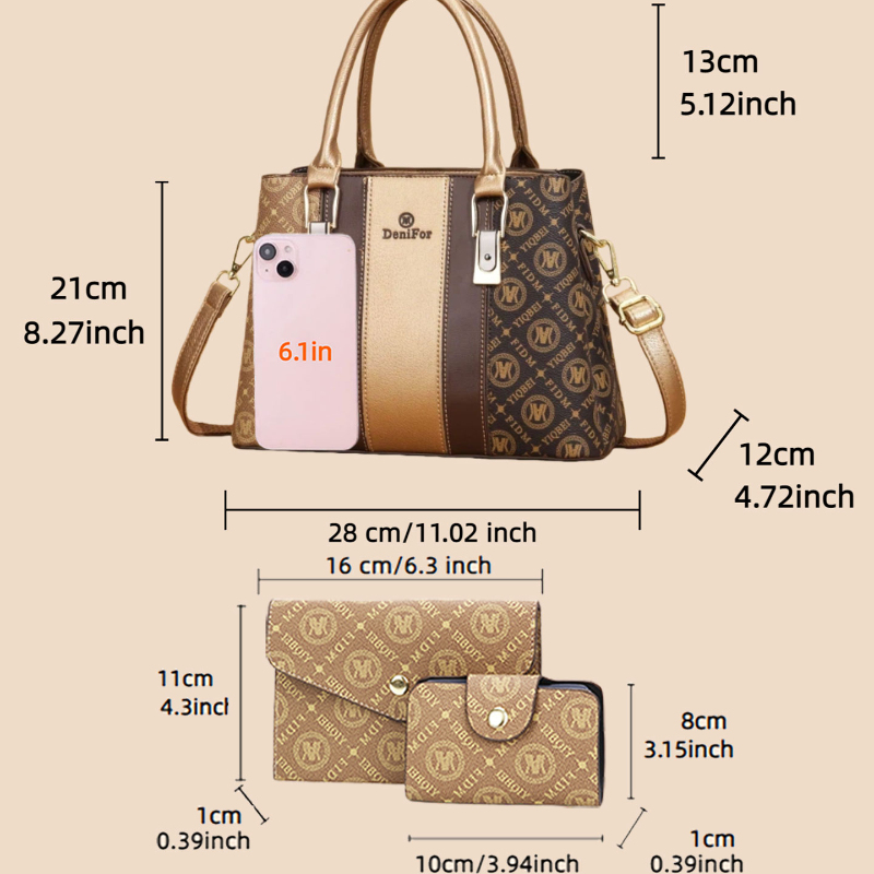 Conjunto de 3 piezas de bolsos - Luxury Bags With Zipper reseña y precio