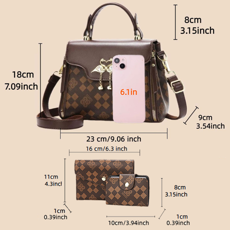 Conjunto de 3 bolsos para muje - Luxury Bags With Zipper reseña y precio